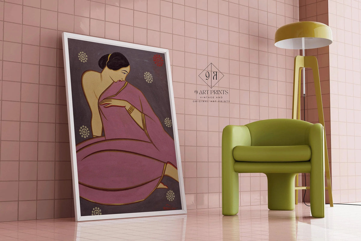 Jamini Roy - Sari rose