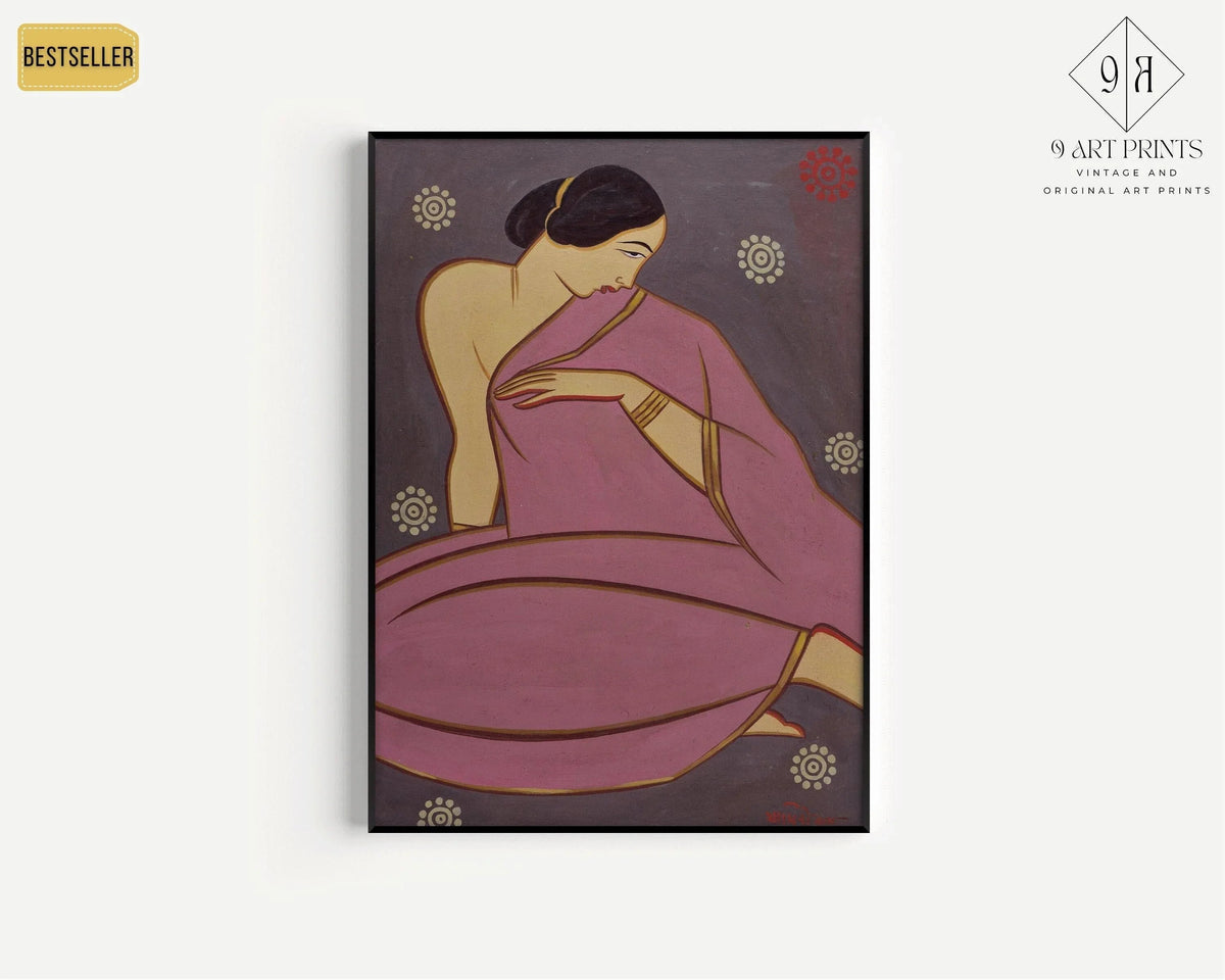 Jamini Roy - Sari rose