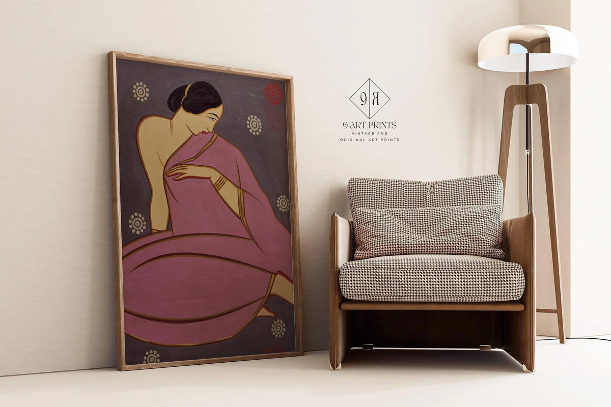 Jamini Roy - Sari rose