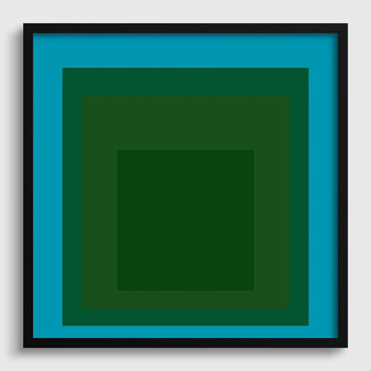 Josef Albers Inspired 'Madagascar' Giclee Print: 'Homage to the Square' Mid-Century Modern Art, Framed Option