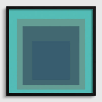 Josef Albers Inspired 'Meadow' Giclee Print: Mid-Century Modern Art, Mint Green