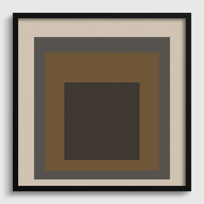 Josef Albers Inspired ‚ Sienna‚Äô Art Print: Mid-Century Modern Homage to the Square (1x1)