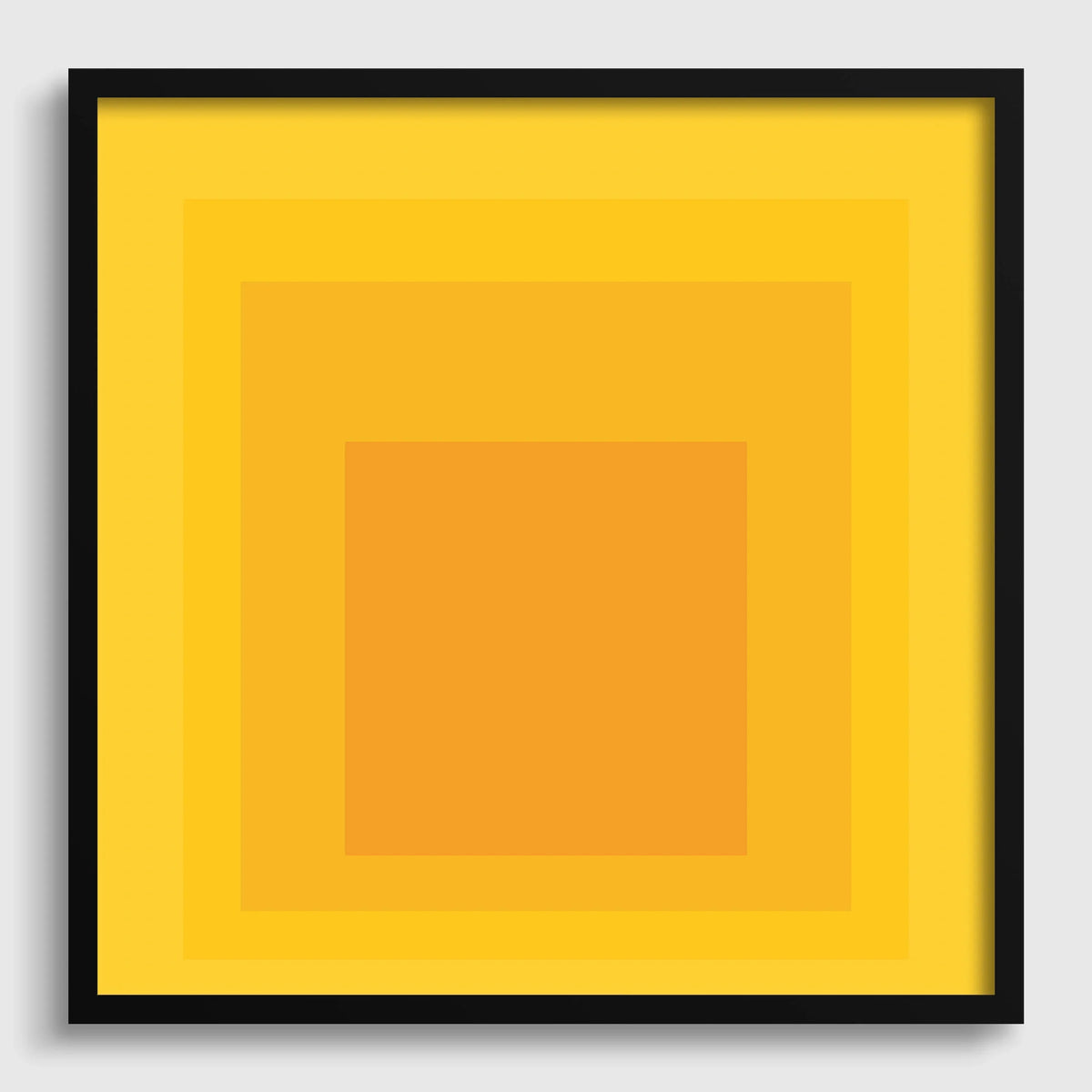 Josef Albers Inspired Taos Giclee Print: Mid-Century Modern Art, 'Homage to the Square' Yellow & Orange