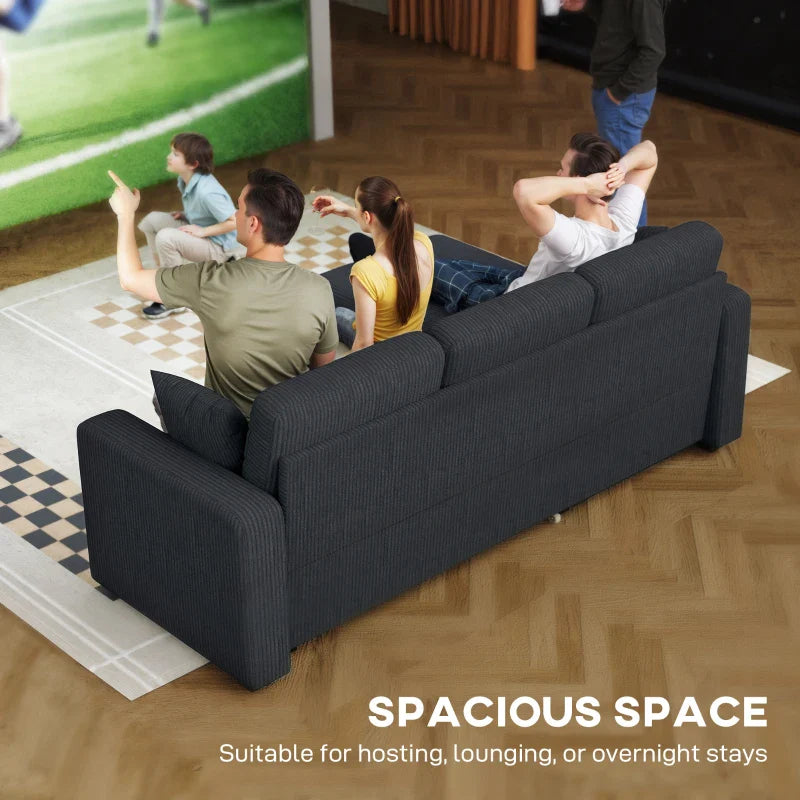 Canapé sectionnel convertible Leo 81" avec rangement et méridienne - Gris foncé
