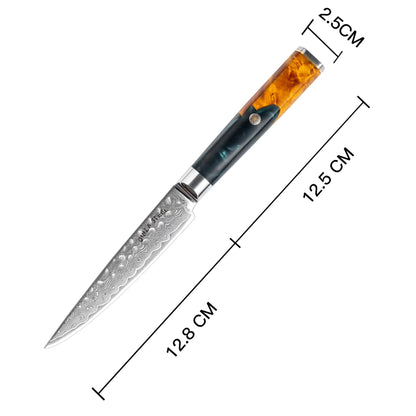 Kaze Katana Utility Knife 6″ | Damascus Steel by Ginza Steel
