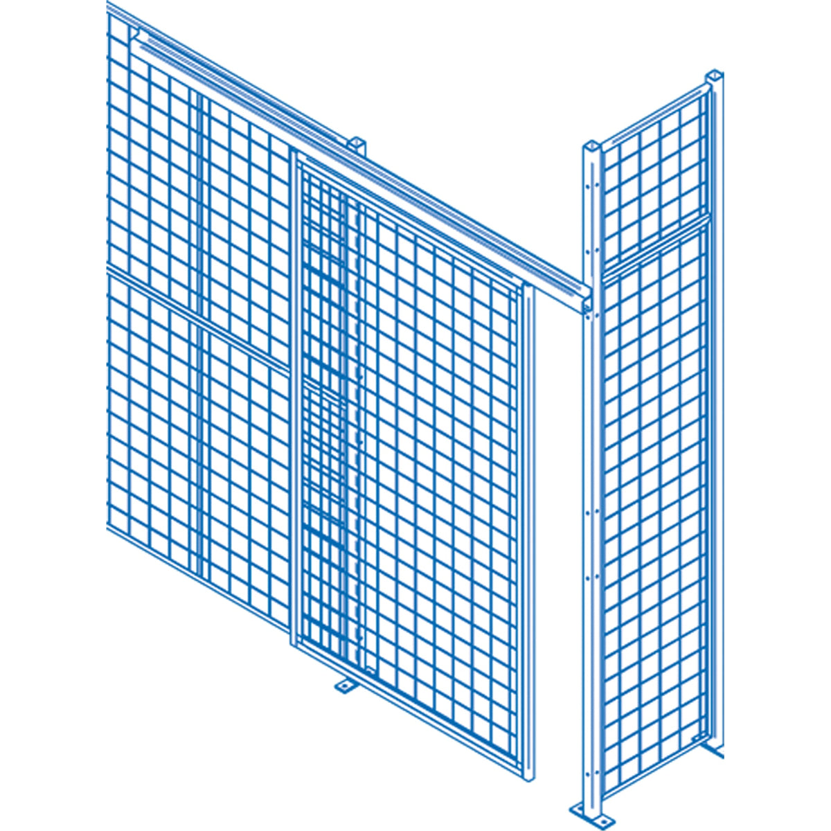 Composants de cloisons grillagées - Portes coulissantes, 4 pieds de largeur x 8 pieds de hauteur