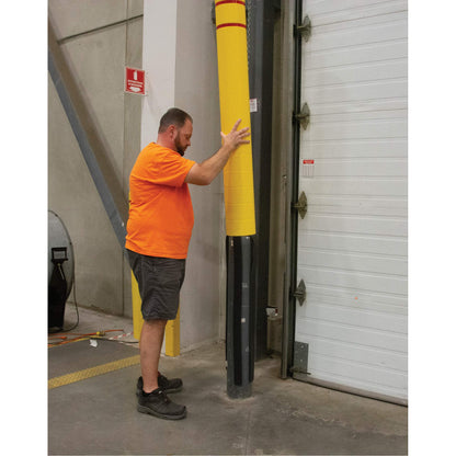 Polyethylene Bollard Cover, 6-5/8" Dia. x 60" L, Red/Yellow