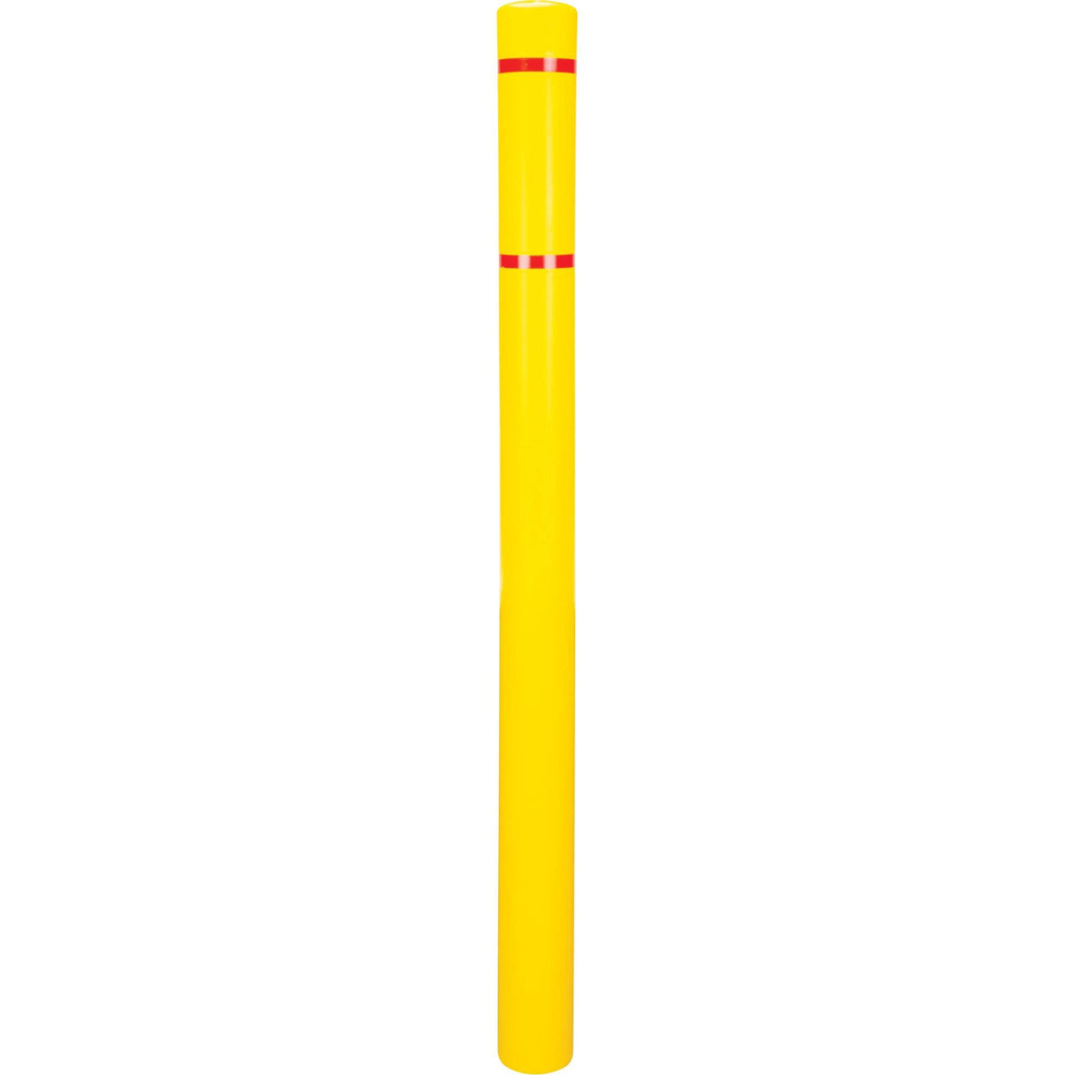 Gaine de poteau en polyéthylène, 4-1/2" dia. x 64" L, rouge/jaune
