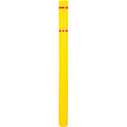 Gaine de poteau en polyéthylène, 4-1/2" dia. x 64" L, rouge/jaune