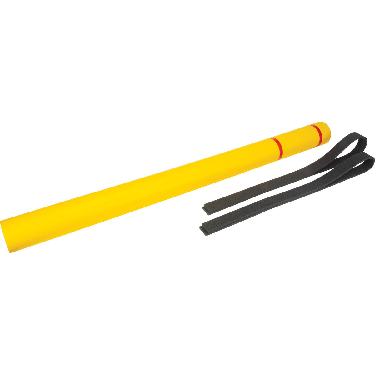 Gaine de poteau en polyéthylène, 4-1/2" dia. x 64" L, rouge/jaune