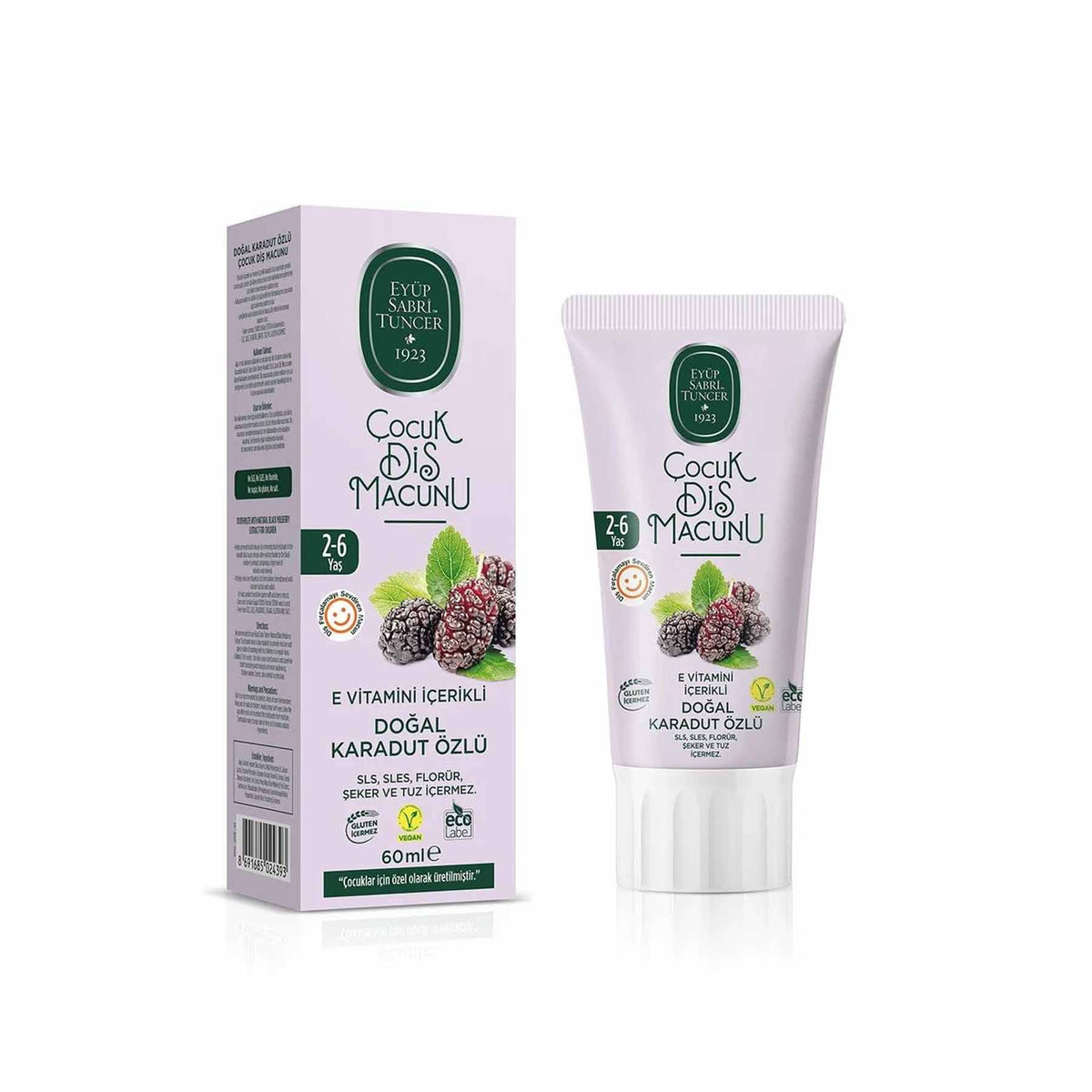 Kids' Toothpaste – Mulberry Flavor – 60 ml | Ages 2–6 | Safe & Gentle Formula