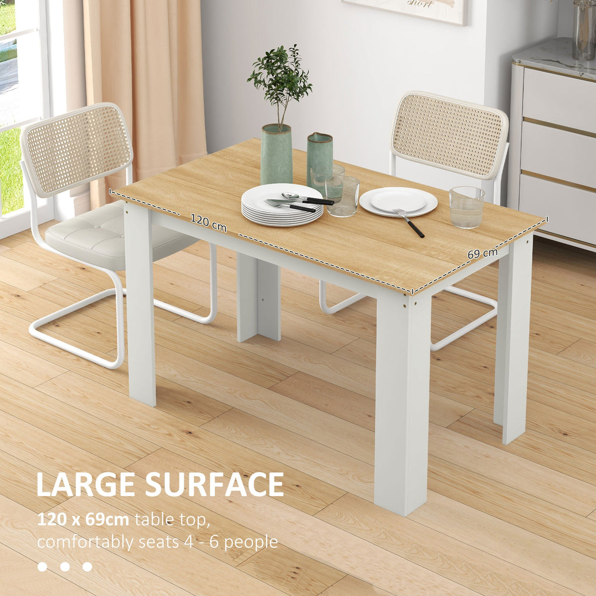 Spencer 47" Dining Table for 4-6 People-Oak