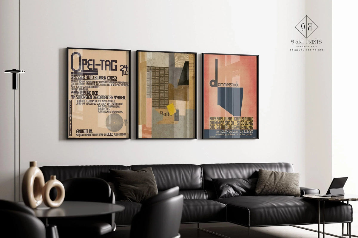 Kurt Schwitters DÉCLARATION TRIO Style Bauhaus | | Art collage constructiviste dadaïste (cadre disponible ou sans cadre)