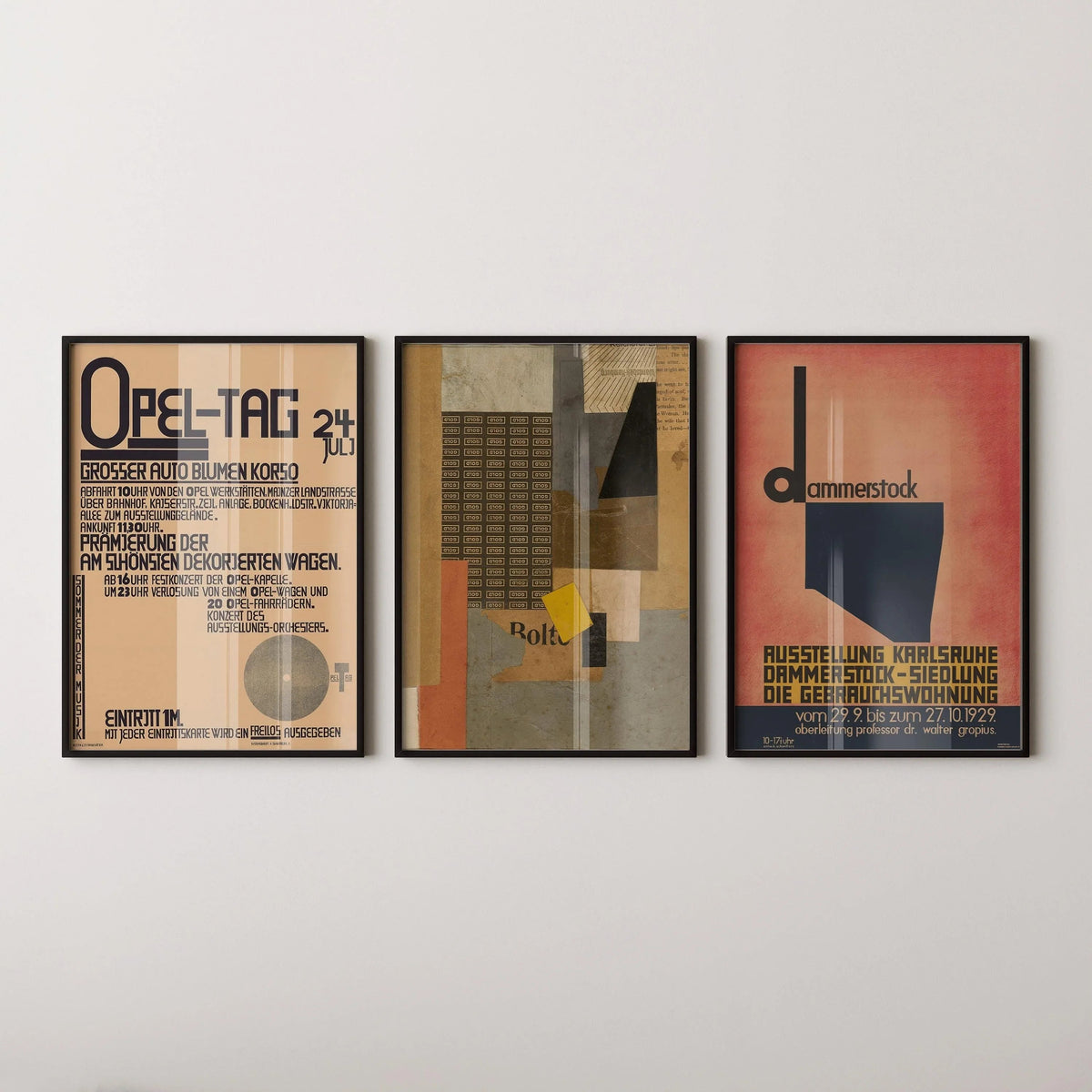 Kurt Schwitters DÉCLARATION TRIO Style Bauhaus | | Art collage constructiviste dadaïste (cadre disponible ou sans cadre)