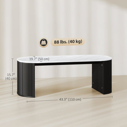 Cameron Modern Faux-Marble Coffee Table-Black
