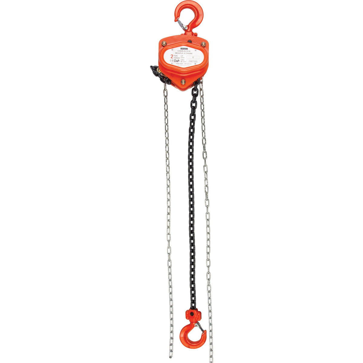 Chain Hoist, 10' Lift, 6000 lbs. (3 tons) Capacity, Alloy Steel Chain