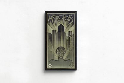 Metropolis Movie Poster: Art Deco Giclee Print, Handframed Option (2x1