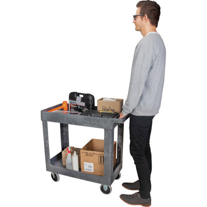 Chariot de service utilitaire, 2 niveaux, 16-1/2" x 32-1/2" x 34-1/2", capacité de 550 lb