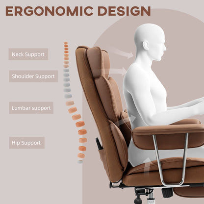 Fauteuil de bureau de direction Matteo avec 6 points de massage - Marron