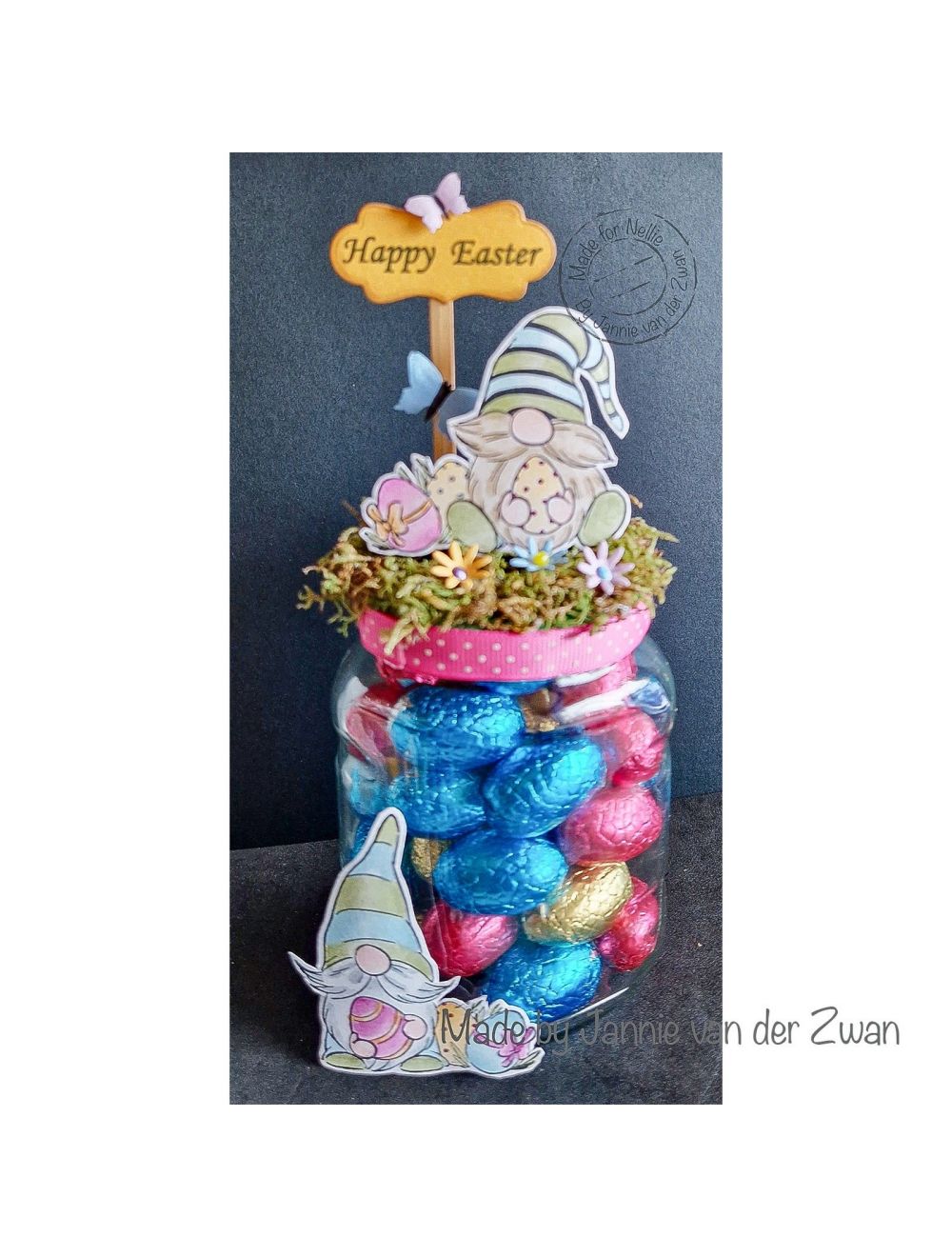 Tampon transparent Nellie's Cuties - Gnome de Pâques 50x70mm