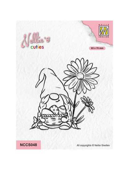 Nellie Snellen • Nellie's Cuties Tampon Transparent Gnome de Pâques avec Fleurs