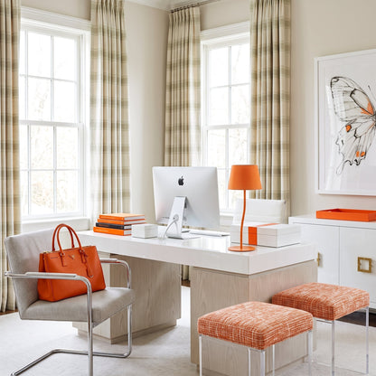 Lampe de chevet NICOLA orange de style moderne du milieu du siècle pour chambre, salon et bureau – Éclairage d'appoint rétro