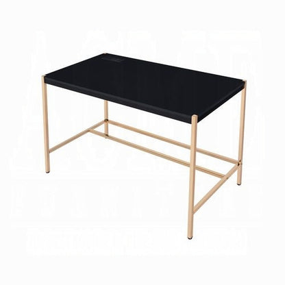 Bureau Lunar Elegant multi-usages avec port USB - Noir/Or