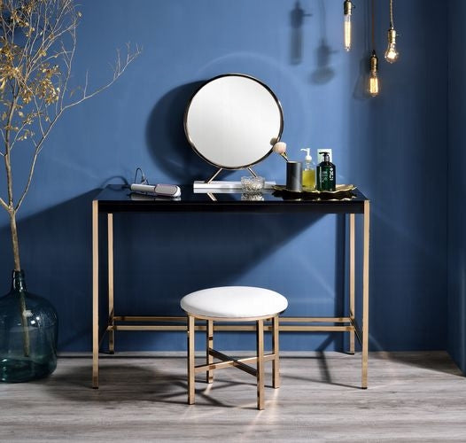 Bureau Lunar Elegant multi-usages avec port USB - Noir/Or