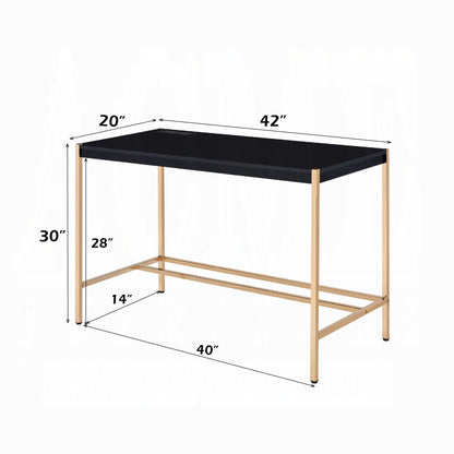 Bureau Lunar Elegant multi-usages avec port USB - Noir/Or