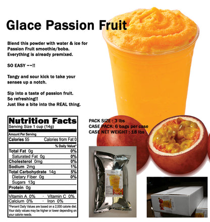 Mélange 4 en 1 fruit de la passion pour thés à bulles, smoothies, lattes et frappés, sac de 3 lb (caisse de 6 sacs de 3 lb) - Livraison gratuite au Canada pour les commandes de plus de 199 CAD