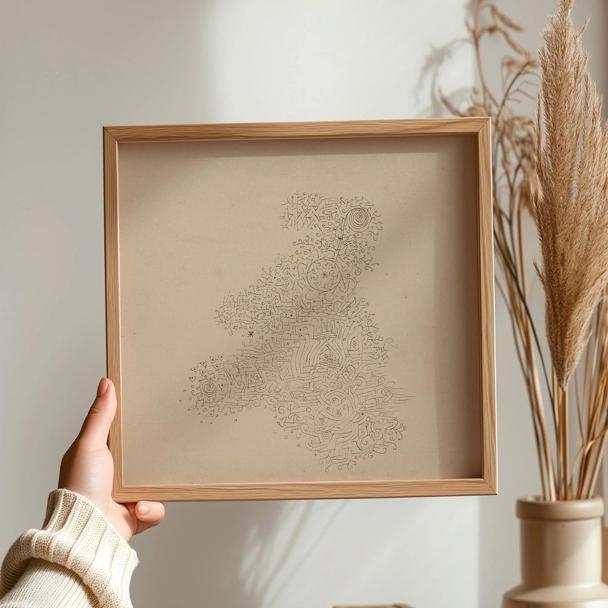 Paul Klee Rosenhag Print: Beige & Black Mid-Century Modern Sketch