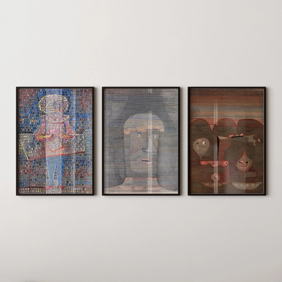 Paul Klee Art Print Trio: Vintage Abstract Giclee Fine Art