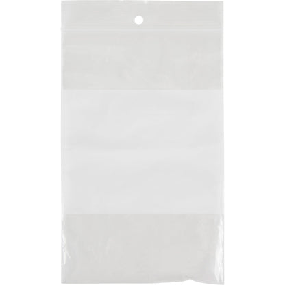 Sachets en polyéthylène à bande blanche, refermables, 15,24 cm x 10,16 cm, 2 mils
