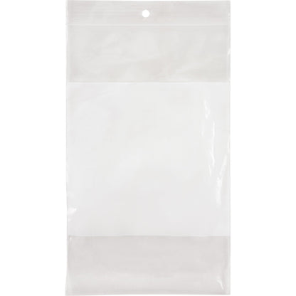 Sacs en polyéthylène à bande blanche inscriptible, refermables, 20,3 x 12,7 cm, 2 mil