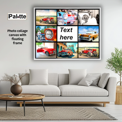 Toile photo collage 50x40cm 8 blocs + texte