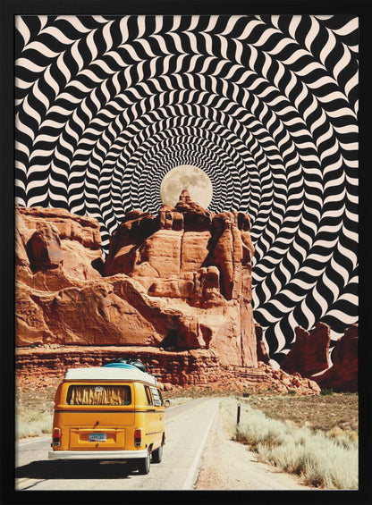 Surreal Desert Road Trip Optical Collage Canvas Wall Art | The Real Road Trip
