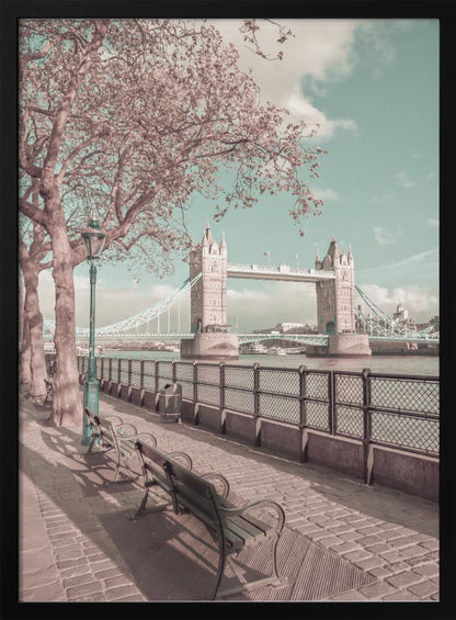 Décoration murale LONDRES Tamise et Tower Bridge | style urbain vintage