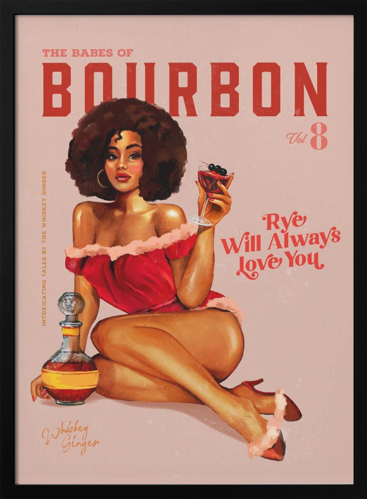 Décoration murale Pin-up vintage "Babes of Bourbon Vol 8" avec Afro