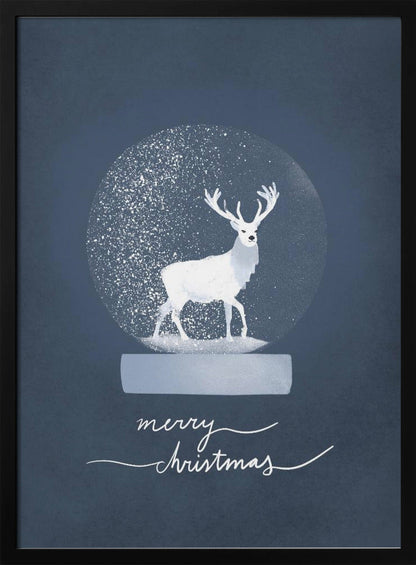 Toile murale imprimée cerf boule à neige