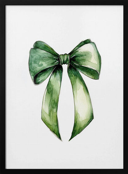 Décoration Murale Nœud Vert Aquarelle Impression sur Toile