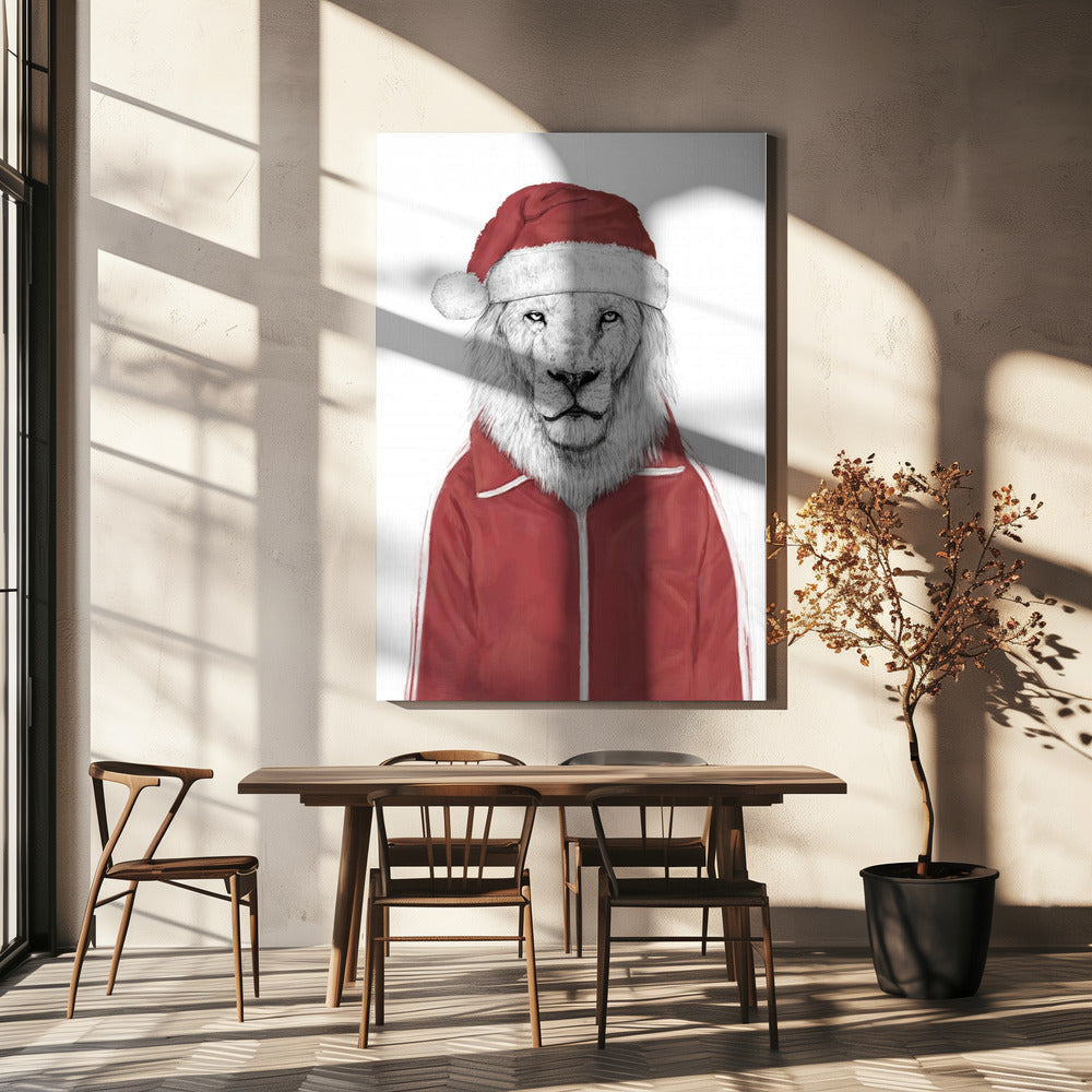 Décoration murale lion Père Noël