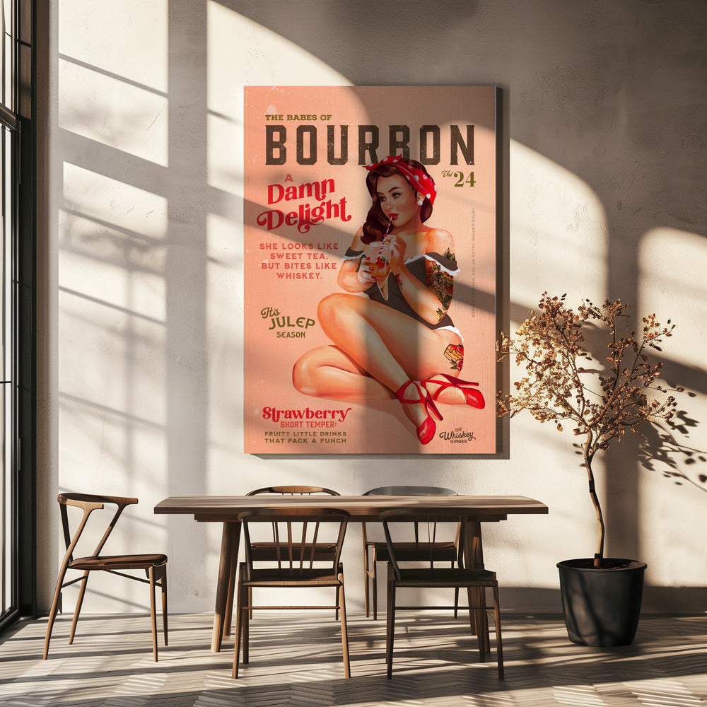 Décoration murale Babes of Bourbon Vol 22 Pin-up vintage buvant un cocktail