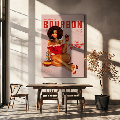 Décoration murale Pin-up vintage "Babes of Bourbon Vol 8" avec Afro