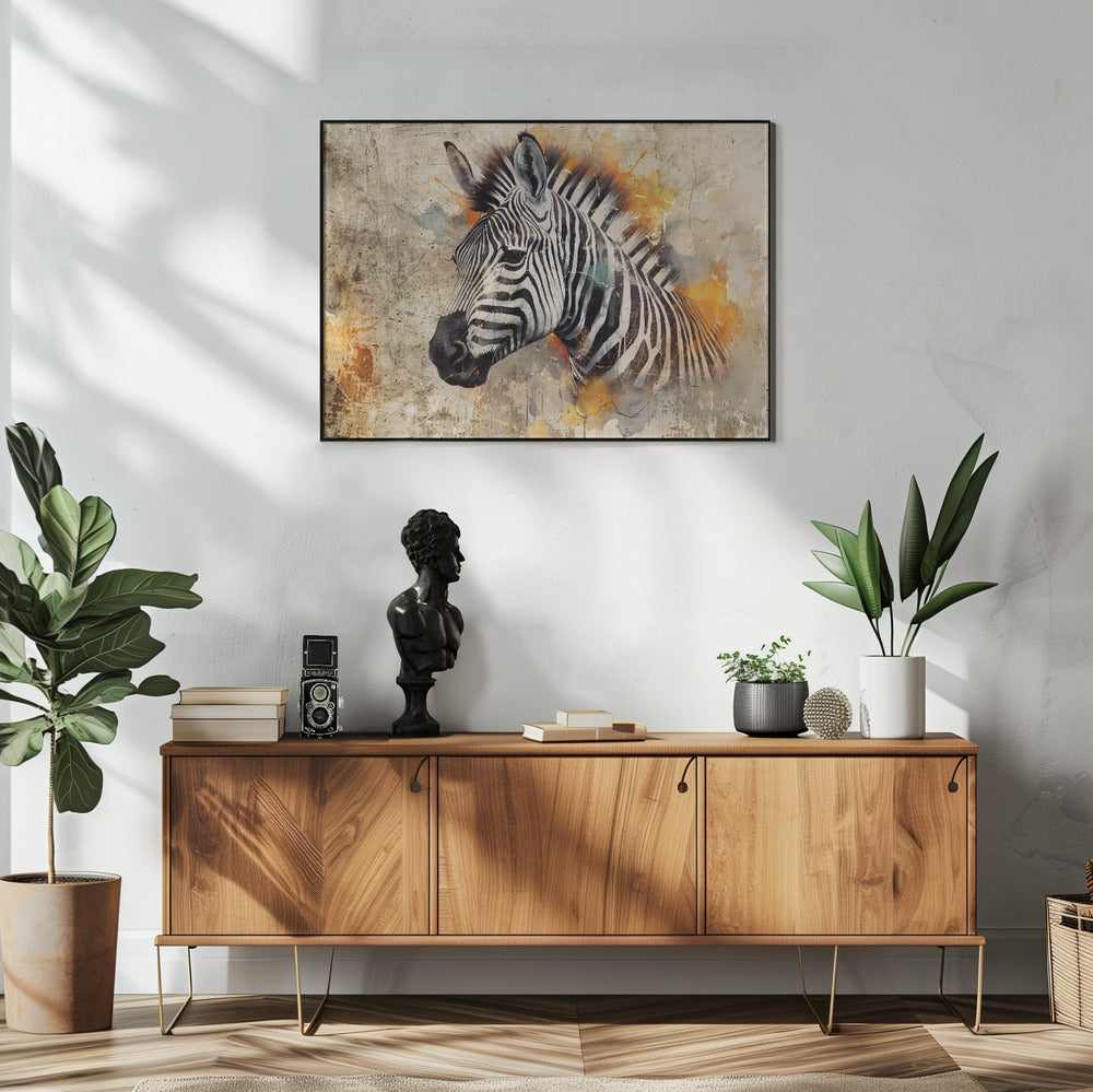 Décoration murale Zèbre Animal Vintage Illustration Décoration murale 06
