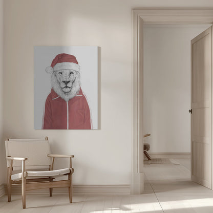 Décoration murale lion Père Noël