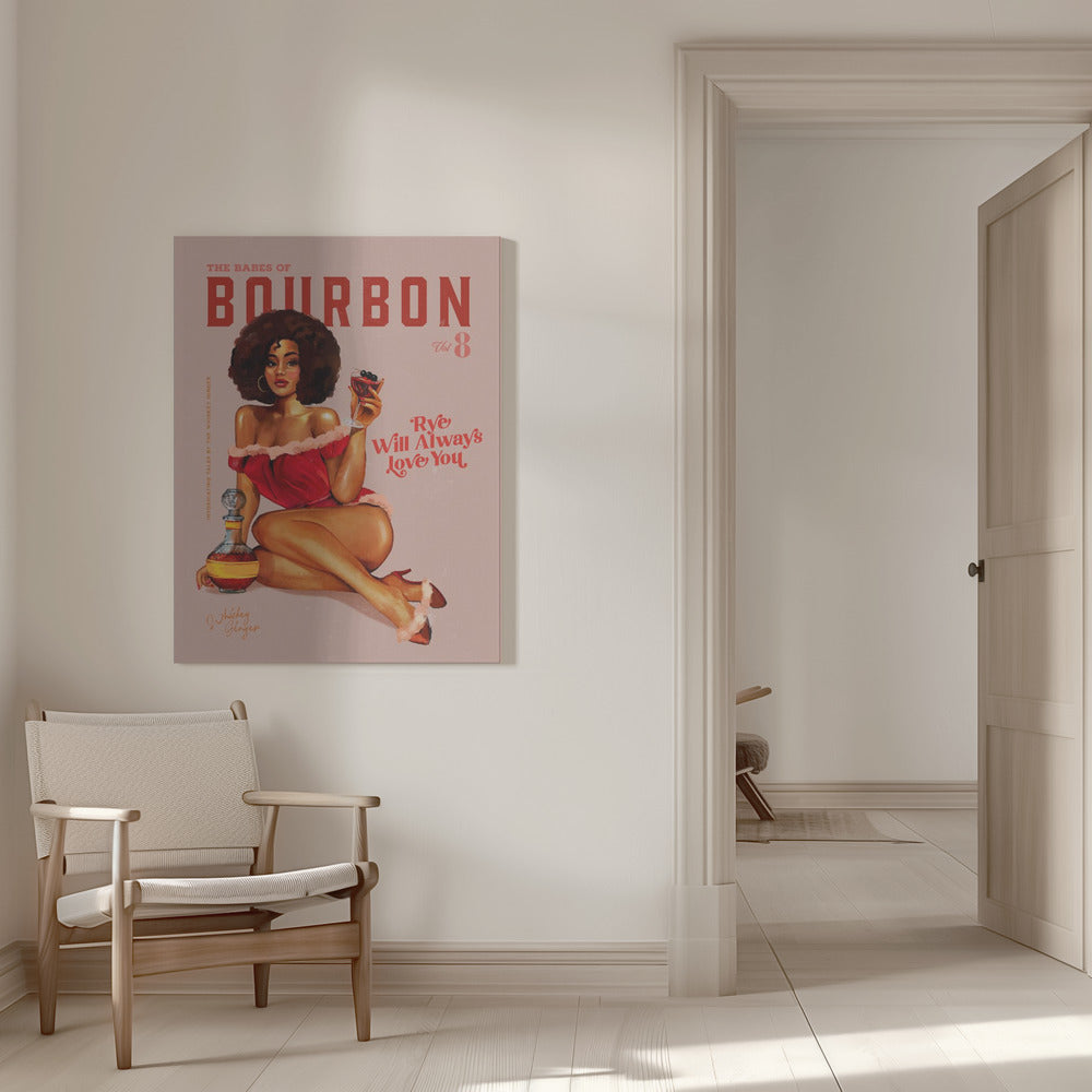 Décoration murale Pin-up vintage "Babes of Bourbon Vol 8" avec Afro