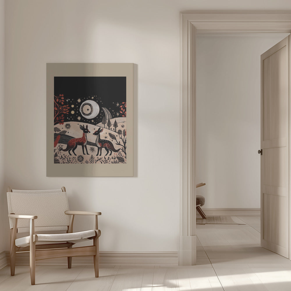 Art mural scandinave Folk et Tricot : Folklore Holiday 2 Impression sur toile