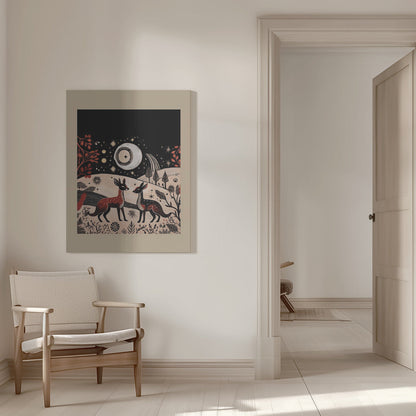 Art mural scandinave Folk et Tricot : Folklore Holiday 2 Impression sur toile