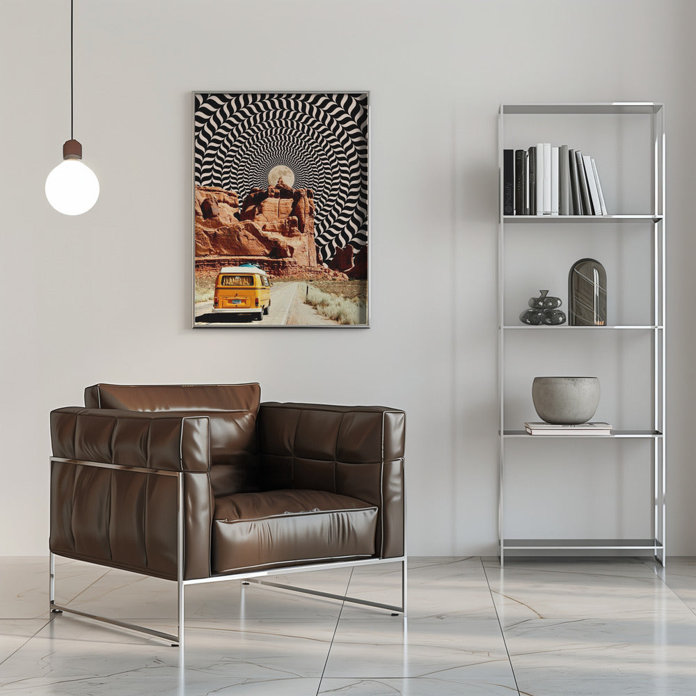 Surreal Desert Road Trip Optical Collage Canvas Wall Art | The Real Road Trip