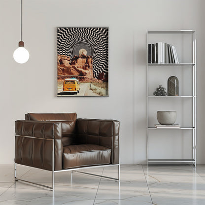 Surreal Desert Road Trip Optical Collage Canvas Wall Art | The Real Road Trip